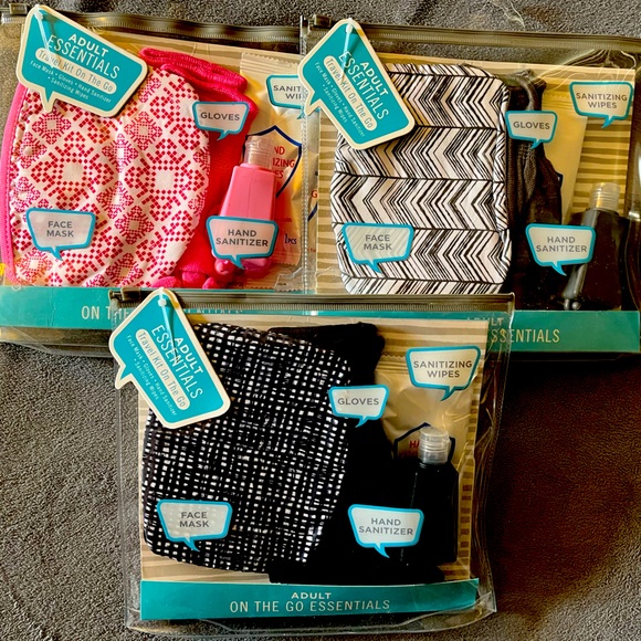 Accessories - NWT & Sealed - 3Travel kits. Includes face masks, gloves, hand sanitizer, wipes.